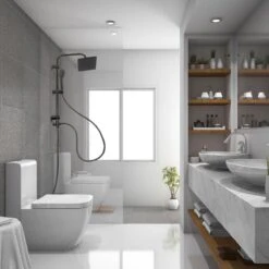 Niceey Doucheset - Regendouche - Handdouche - Verstelbaar - Vierkant - Mat Zwart -Mooie Badkamer 1200x1200 1583