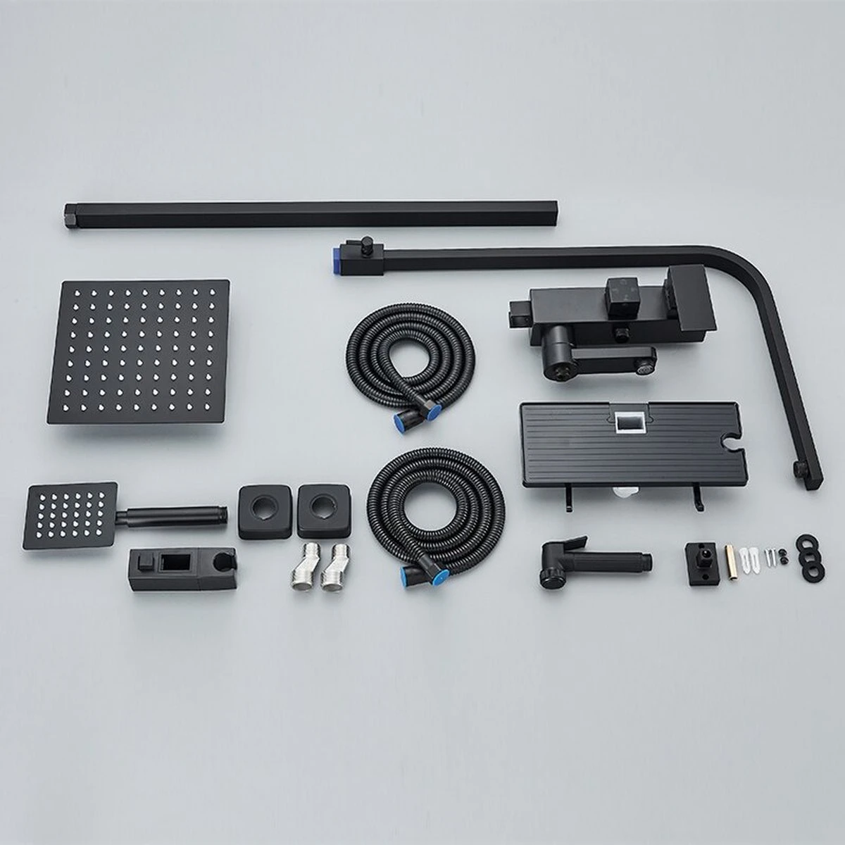 Luxe 4 In 1 Regen Douchekraan - Compleet Wassysteem -Regendouche - Handdouche - Kaan - Bidet - Met Planchet - Chroom - Zwart 3 Luxe 4 In 1 Regen Douchekraan - Compleet Wassysteem -Regendouche - Handdouche - Kaan - Bidet - Met Planchet - Chroom - Zwart - Afbeelding 3