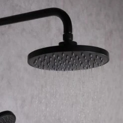 SAAR Opbouw Douche Set - Rond - Thermostaatkraan - Glijstang - Regendouche - Handdouche - Mat Zwart -Mooie Badkamer 1200x1200 1632