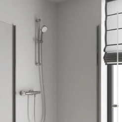 GROHE Grohtherm-1000 Performance Renovatieset - Met Thermostaatkraan, Koppelingen, Glijstang En Hoofddouche - CoolTouch - Chroom -Mooie Badkamer 1200x1200 1641