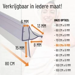 Simple Fix Lekstrip - Douchestrip - Waterkering - 80CM Lang - 6MM Glasdikte - Lekdorpel -Mooie Badkamer 1200x1200 1650