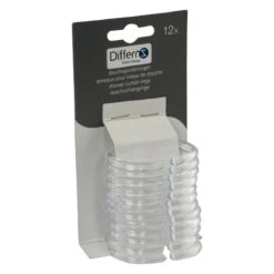 Differnz Douchegordijnringen - Transparant - Kunststof - 6 X 4 Cm - 12 Stuks -Mooie Badkamer 1200x1200 1674