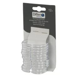 Differnz Douchegordijnringen - Transparant - Kunststof - 6 X 4 Cm - 12 Stuks -Mooie Badkamer 1200x1200 1675