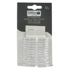 Differnz Douchegordijnringen - Transparant - Kunststof - 6 X 4 Cm - 12 Stuks -Mooie Badkamer 1200x1200 1676