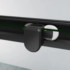 Merkloos Douchecabine - 90x90x200 - Kwartrond - Mat Zwart - Schuifdeur - Hoekinstap -Mooie Badkamer 1200x1200 1688