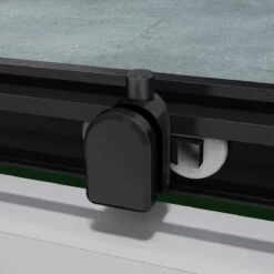 Merkloos Douchecabine - 90x90x200 - Kwartrond - Mat Zwart - Schuifdeur - Hoekinstap -Mooie Badkamer 1200x1200 1689