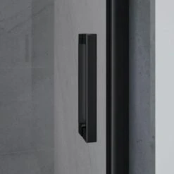 Merkloos Douchecabine - 90x90x200 - Kwartrond - Mat Zwart - Schuifdeur - Hoekinstap -Mooie Badkamer 1200x1200 1690