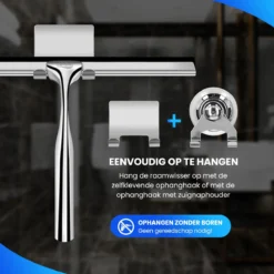 Douchewisser Met Ophangsysteem - Raamwisser - Raamtrekker - RVS - Extra Siliconen Strip -Mooie Badkamer 1200x1200 243