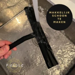 Fienosa Douchewisser Anti Kras Siliconen - Zachte Glashaak - Zwart -Mooie Badkamer 1200x1200 259