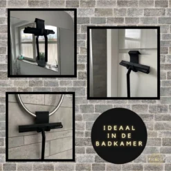 Fienosa Douchewisser Anti Kras Siliconen - Zachte Glashaak - Zwart -Mooie Badkamer 1200x1200 263