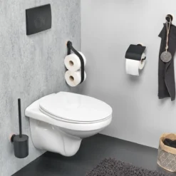 Tiger Urban Toiletaccessoireset - Toiletborstel Met Houder - Toiletrolhouder Met Klep - Handdoekhaak - Zwart -Mooie Badkamer 1200x1200 297