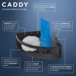 Tiger Caddy - Douchemand Hoek 18,4 Cm - Zwart -Mooie Badkamer 1200x1200 363