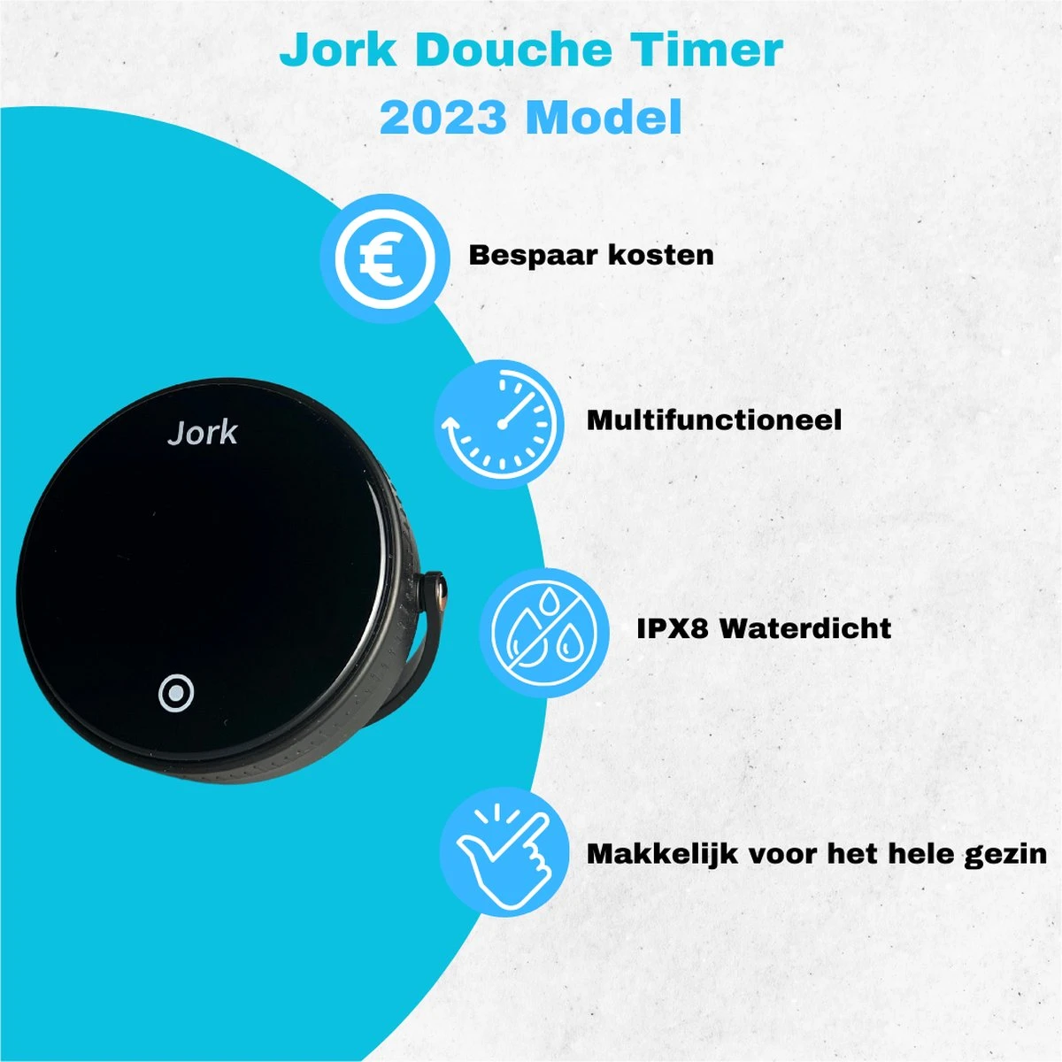 Jork - Douche Timer - Douchetimer - Badkamer Klok - Doucheklok - Kookwekker Analoog - Douchetimer 5 Minuten - Douchetimer Waterdicht - Inclusief Batterijen - 3x AAA - IPX8 Waterdicht 2 Jork - Douche Timer - Douchetimer - Badkamer Klok - Doucheklok - Kookwekker Analoog - Douchetimer 5 Minuten - Douchetimer Waterdicht - Inclusief Batterijen - 3x AAA - IPX8 Waterdicht - Afbeelding 2