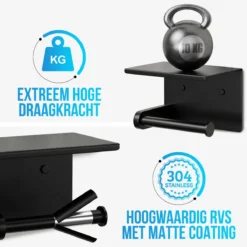 Strex WC Rolhouder Met Plankje - Zwart - Zelfklevend / Boren / Zonder Boren - Toiletrolhouder - WC Papier Houder -Mooie Badkamer 1200x1200 72