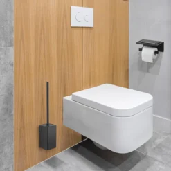 Toiletrolhouder Met Planchet - WC Rolhouder - Badkameraccessoires - Mat Zwart - 18,5x11 Cm -Mooie Badkamer 1200x1200 92