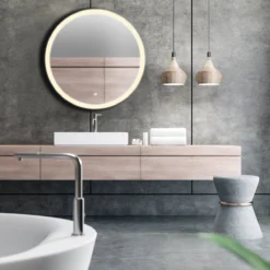 LOMAZOO Badkamerspiegel Met LED Verlichting - Badkamer Spiegel - Spiegel Badkamer - Spiegel Douche - Verwarming Anti Condens - 100 Cm Rond [DETROIT]