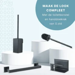 Toiletrolhouder Met Planchet - WC Rolhouder - Badkameraccessoires - Mat Zwart - 18,5x11 Cm -Mooie Badkamer 1200x1200 94