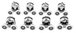 T.R. Goods - Douchedeur Wielen Set Van 8 Stuks Verchroomd - Roestvrij Verchroomd - Reserve Douche Deur Rollers Geleiders Rolletjes - Schuifdeur Katrollen Douchecabine Wieltjes - Set Van 8 Stuks -Mooie Badkamer 1200x522