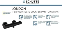 SCHÜTTE London Thermostatische Douchekraan - Hartafstand 120 Mm - Zwart Mat -Mooie Badkamer 1200x558 1