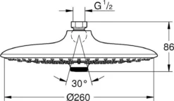 GROHE Euphoria 260 Hoofddouche - Regendouche ø 26 Cm - Eco - Met 3 Stralen - Chroom -Mooie Badkamer 1200x695 1