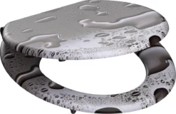 SCHÜTTE WC-Bril 80123 GREY STEEL - MDF-Hout - Soft Close - Verchroomde Scharnieren - Decor - 3-zijdige Print -Mooie Badkamer 1200x778