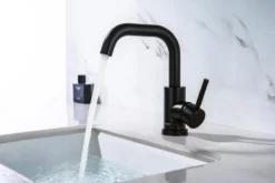 LOMAZOO Wastafelkraan Zwart Pollux - Zwarte Wastafelkraan - Badkamerkraan Zwart - Zwarte Badkamerkraan -Mooie Badkamer 1200x801 12