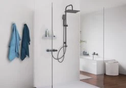 SCHÜTTE Mallorca Douchesysteem - Regendouche - 95 Cm Stang - Wandhouder In Hoogte Verstelbaar - Mat Zwart 11 SCHÜTTE Mallorca Douchesysteem - Regendouche - 95 Cm Stang - Wandhouder In Hoogte Verstelbaar - Mat Zwart -Mooie Badkamer 1200x834 1