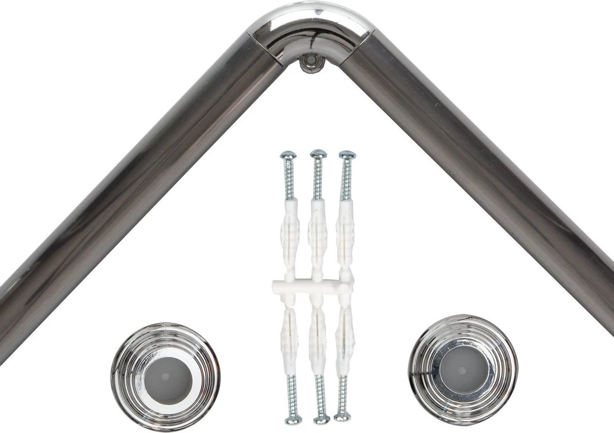 Saninorm Douchegordijnstang - 90x90 Cm - Aluminium 1 Saninorm Douchegordijnstang - 90x90 Cm - Aluminium