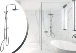 Lifa Bathing Zilveren Douchesysteem - Verstelbare Doucheset - RVS En ABS - Regendouche En Handdouche - Chroom - Incl. Bevestigingsmateriaal -Mooie Badkamer 1200x849 4