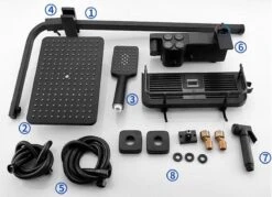 Merkloos Compleet Douchesysteem | ABS Doucheset | Mat Zwarte Hoofddouche En Handdouche | Vierkante Regendouche Voor Badkamer | Verstelbaar | Temperatuur Display | 360° Draaibaar -Mooie Badkamer 1200x869 1