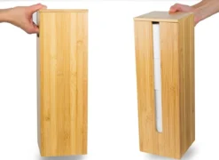 DelCosmo Staande Toiletpapier Houder Gemaakt Van Bamboe - Toiletrolhouder Voor 4 Toiletrollen - Toiletrollen Rolhouder - Toilet & Badkamer Accessoires -Mooie Badkamer 1200x875
