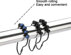 BOTC Gordijnringen - 12 Stuks Gordijn Haken - Gordijnhaken- RVS Gordijn Ringen Voor Gordijn Roede - Zwart -Mooie Badkamer 1200x930 1