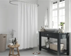MLN Basics® Douchegordijn | Wit | 180x200 Cm | Inclusief Ringen | Anti-schimmel