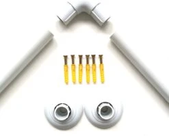 Papillon Douchegordijnstang - 90x90 Cm - Aluminium - Wit