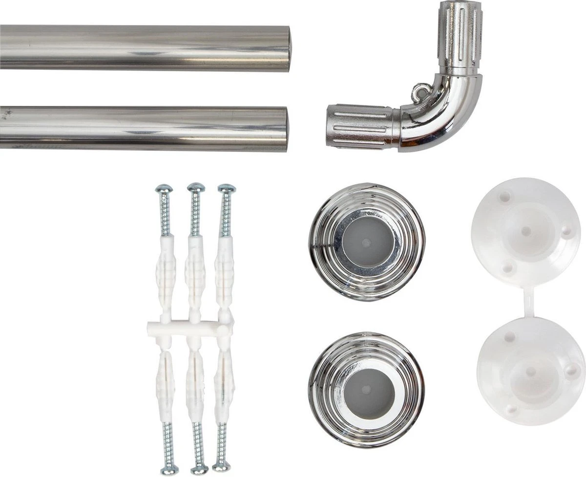 Saninorm Douchegordijnstang - 90x90 Cm - Aluminium 2 Saninorm Douchegordijnstang - 90x90 Cm - Aluminium - Afbeelding 2