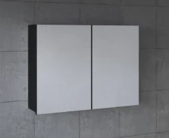 Badplaats Badkamerkast Leon 80 Cm X 20 Cm X 60 Cm - Zwart - Spiegelkast Badkamer -Mooie Badkamer 1200x981 2