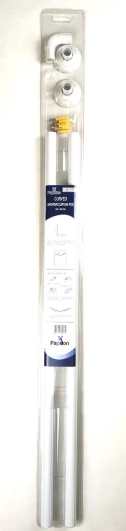 Papillon Douchegordijnstang - 90x90 Cm - Aluminium - Wit 7 Papillon Douchegordijnstang - 90x90 Cm - Aluminium - Wit -Mooie Badkamer 285x1200