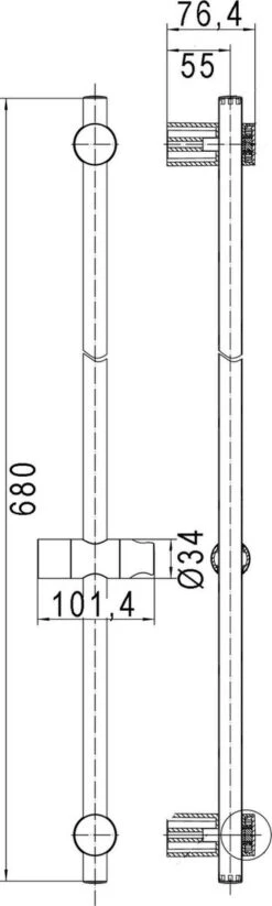Ben Elan - Glijstang - Ronde Douchestang Voor Handdouche - 68cm - Chroom 8 Ben Elan - Glijstang - Ronde Douchestang Voor Handdouche - 68cm - Chroom -Mooie Badkamer 360x1200