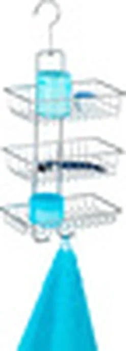 WENKO Doucherek Nivala 3-laags Chroom - Doucherek Zonder Boren - Doucherek Hangend -Mooie Badkamer 432x1200