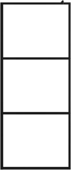 VidaXL Inloopdouchewand Transparant 90x195 Cm ESG-glas Zwart -Mooie Badkamer 503x1200