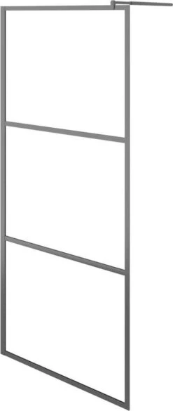 VidaXL Inloopdouchewand Transparant 90x195 Cm ESG-glas Zwart -Mooie Badkamer 507x1200