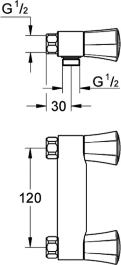 GROHE Costa L Douchekraan - Mengkraan - 12 Cm Hartafstand -Mooie Badkamer 549x1200