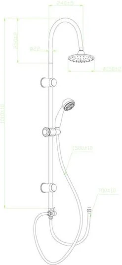 SCHÜTTE Jamaica Fresh Douchesysteem - Regendouche - 102 Cm Stang - Chroom -Mooie Badkamer 551x1200 1