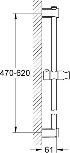 GROHE QuickFix Vitalio Glijstang - 60 Cm -Mooie Badkamer 553x1200