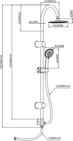 SCHÜTTE Jamaica Fresh Douchesysteem - Regendouche - 102 Cm Stang - Chroom -Mooie Badkamer 625x1200