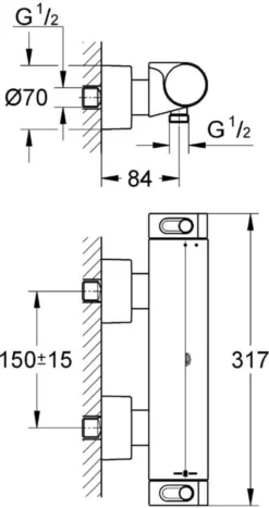 GROHE Grohtherm 2000 New Thermostatische Douchekraan - EcoJoy® - CoolTouch - 15 Cm - Chroom - 34169001 14 GROHE Grohtherm 2000 New Thermostatische Douchekraan - EcoJoy® - CoolTouch - 15 Cm - Chroom - 34169001 -Mooie Badkamer 635x1200 3