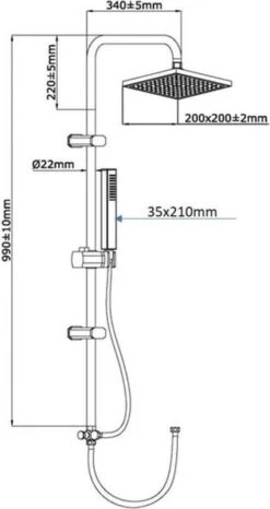 SCHÜTTE Tokyo Douchesysteem - Regendouche - 102 Cm Stang - Chroom -Mooie Badkamer 636x1200 2