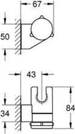 GROHE QuickFix Vitalio Wanddouchehouder - Verstelbaar - Chroom - 26183000 -Mooie Badkamer 680x1200 1