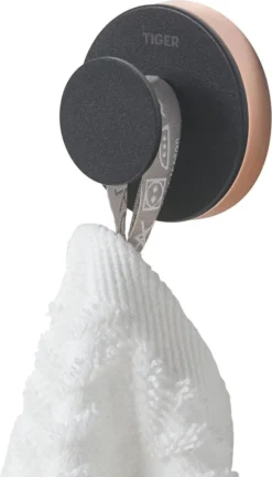 Tiger Urban - Handdoekhaak - 2 Stuks - Zwart - ø 5 Cm - Inclusief 4 Decorringen - Zelfklevend -Mooie Badkamer 685x1200
