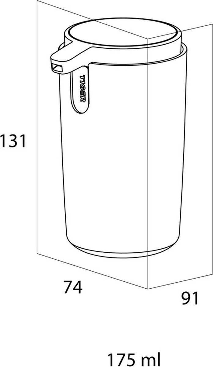 Tiger Carv - Zeepdispenser 175 Ml Vrijstaand - Zwart 2 Tiger Carv - Zeepdispenser 175 Ml Vrijstaand - Zwart - Afbeelding 2